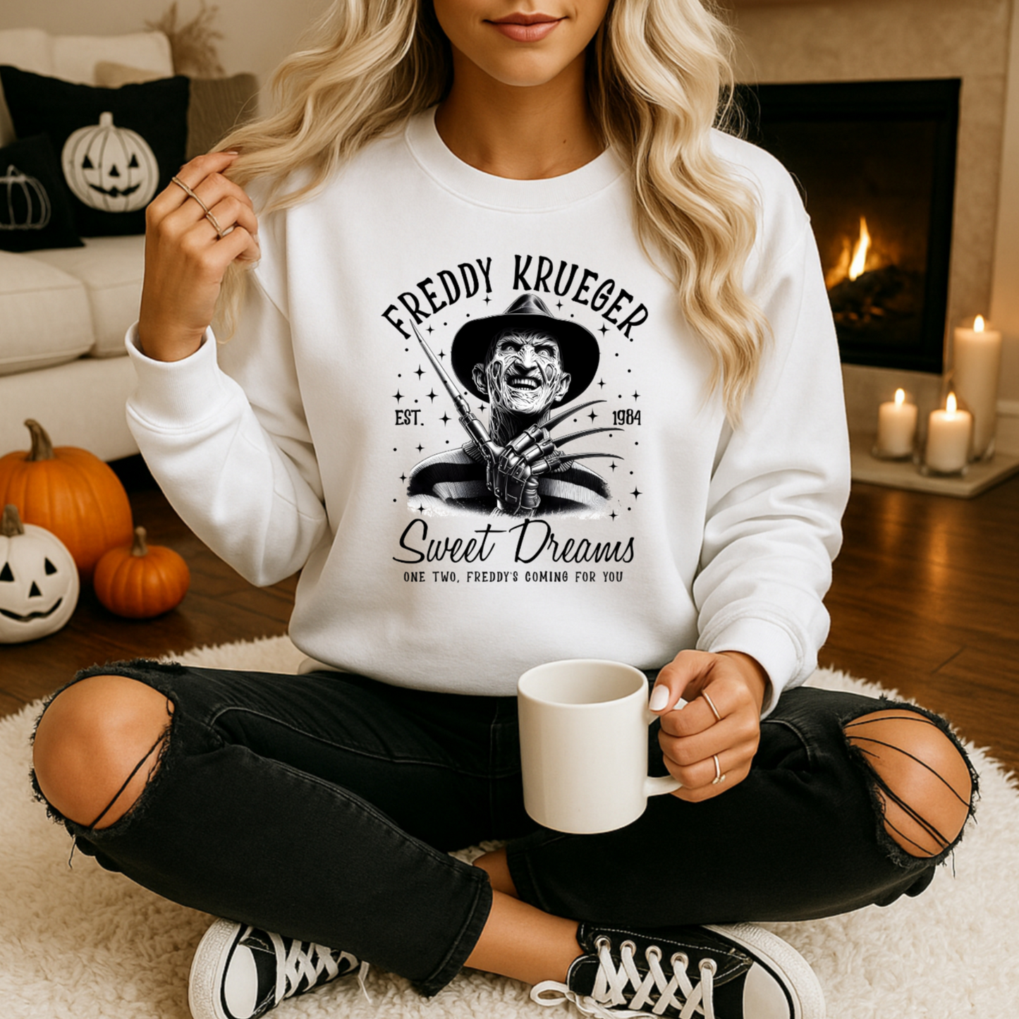 FREDDY KRUEGER EST 1984 SWEET DREAMS ONE TWO, FREDDY'S COMING FOR YOU